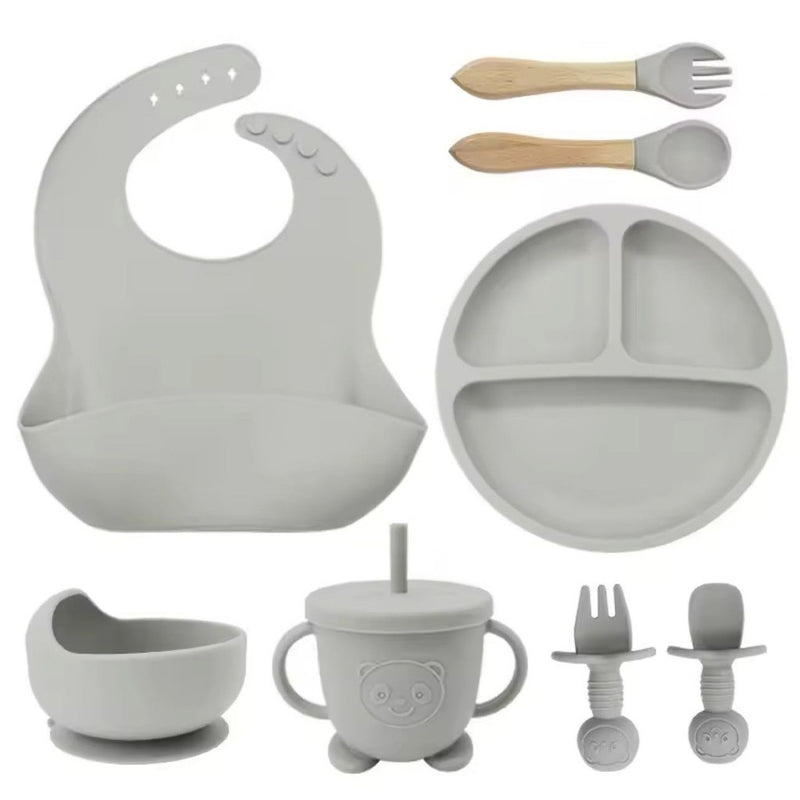 Kit de Silicone Alimentação Infantil com 8 Peças Completo