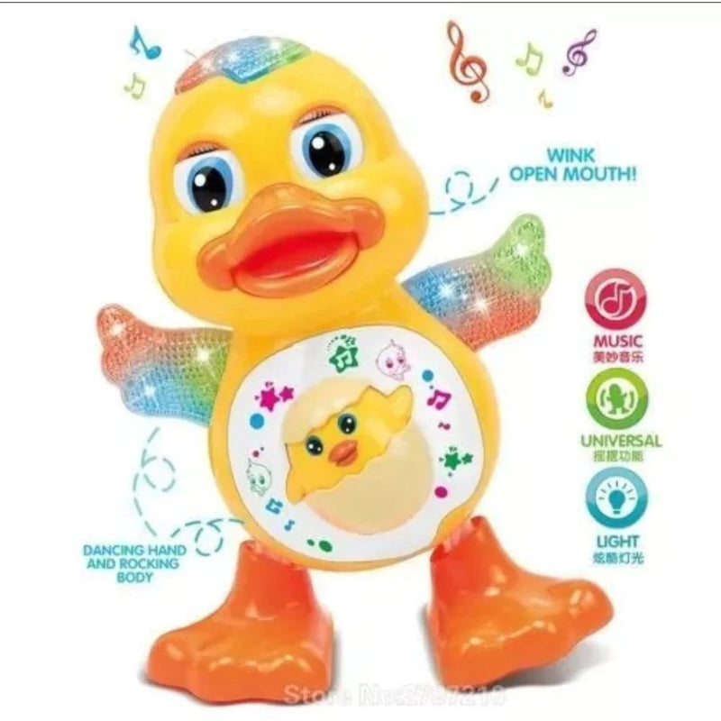 Brinquedo Pato Dançarino Musical Com Som Luz Infantil