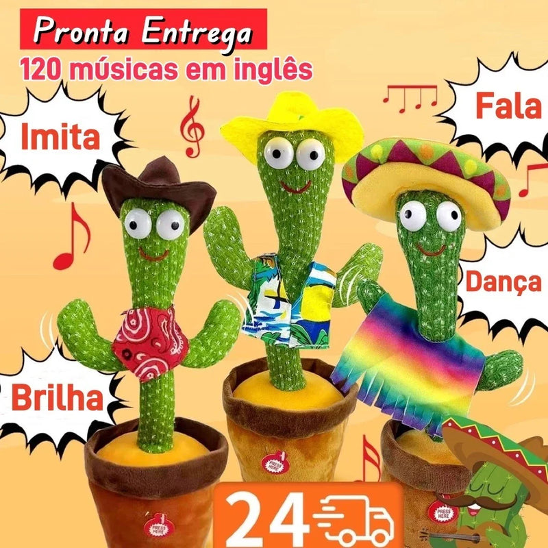 Cacto Dançante Falante Interativo - Imita Músicas, Repete Falas  Brinquedo para Bebês e Crianças